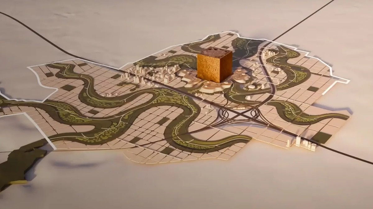 Funded by Saudi Arabia’s Public Investment Fund, the Mukaab is a cornerstone of the Vision 2030 initiative led by Crown Prince Mohammad bin Salman. Funded by Saudi Arabia’s Public Investment Fund, the Mukaab is a cornerstone of the Vision 2030 initiative led by Crown Prince Mohammad bin Salman.