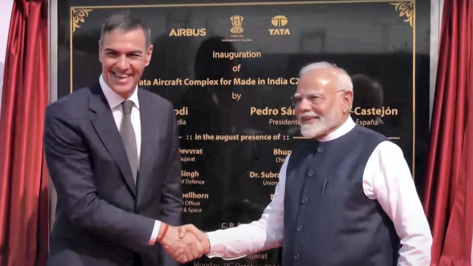 PM Modi, PM Sanchez inaugurate Tata-Airbus facility in Gujarat PM Modi, PM Sanchez inaugurate Tata-Airbus facility in Gujarat