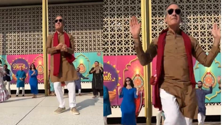 In a viral video, the 53-year-old donned a brown kurta and sunglasses while dancing to the catchy song. In a viral video, the 53-year-old donned a brown kurta and sunglasses while dancing to the catchy song.
