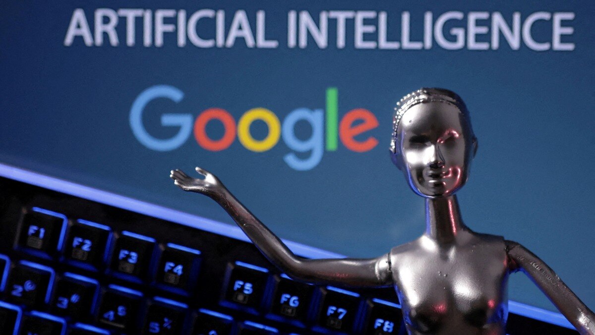 FILE PHOTO: Google logo and AI Artificial Intelligence words are seen in this illustration taken, May 4, 2023. REUTERS/Dado Ruvic/Illustration FILE PHOTO: Google logo and AI Artificial Intelligence words are seen in this illustration taken, May 4, 2023. REUTERS/Dado Ruvic/Illustration