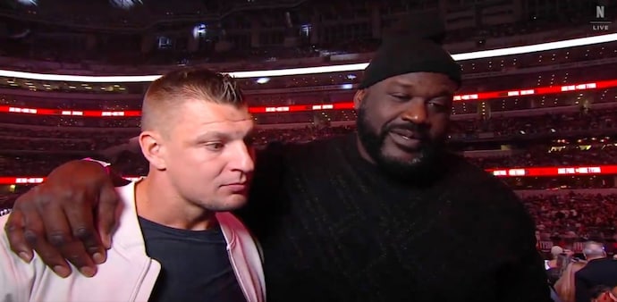 Rob Gronkowski and Shaquille O’Neal Rob Gronkowski and Shaquille O’Neal