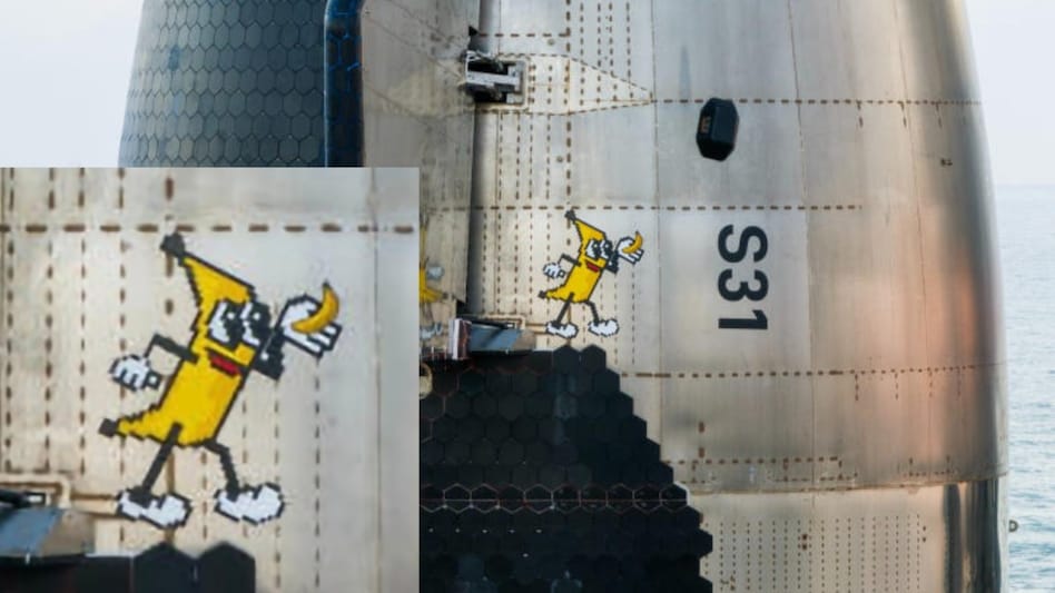 The banana sticker on Starship The banana sticker on Starship