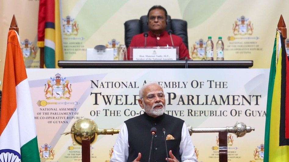 Modi, who is on the final leg of his three-nation tour, became the first Indian head of state to visit Guyana in over 50 years. Modi, who is on the final leg of his three-nation tour, became the first Indian head of state to visit Guyana in over 50 years.