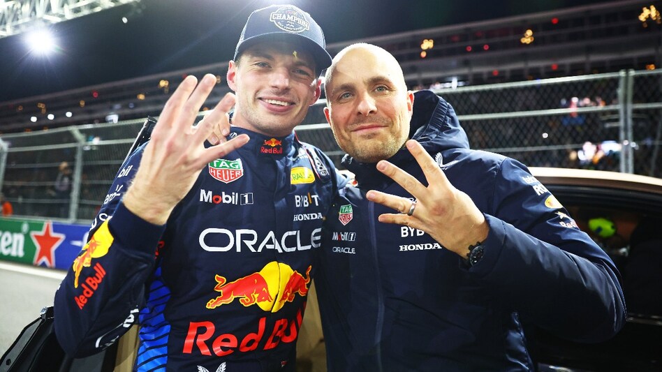 Red Bull's Max Verstappen with his race engineer Gianpiero Lambiase Red Bull's Max Verstappen with his race engineer Gianpiero Lambiase