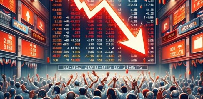 The BSE Sensex fell 605.38 points, or 0.75 per cent, to 79,628.70. Nifty stood at 24,100.85, down 174.05 points or 0.73 per cent. The BSE Sensex fell 605.38 points, or 0.75 per cent, to 79,628.70. Nifty stood at 24,100.85, down 174.05 points or 0.73 per cent.