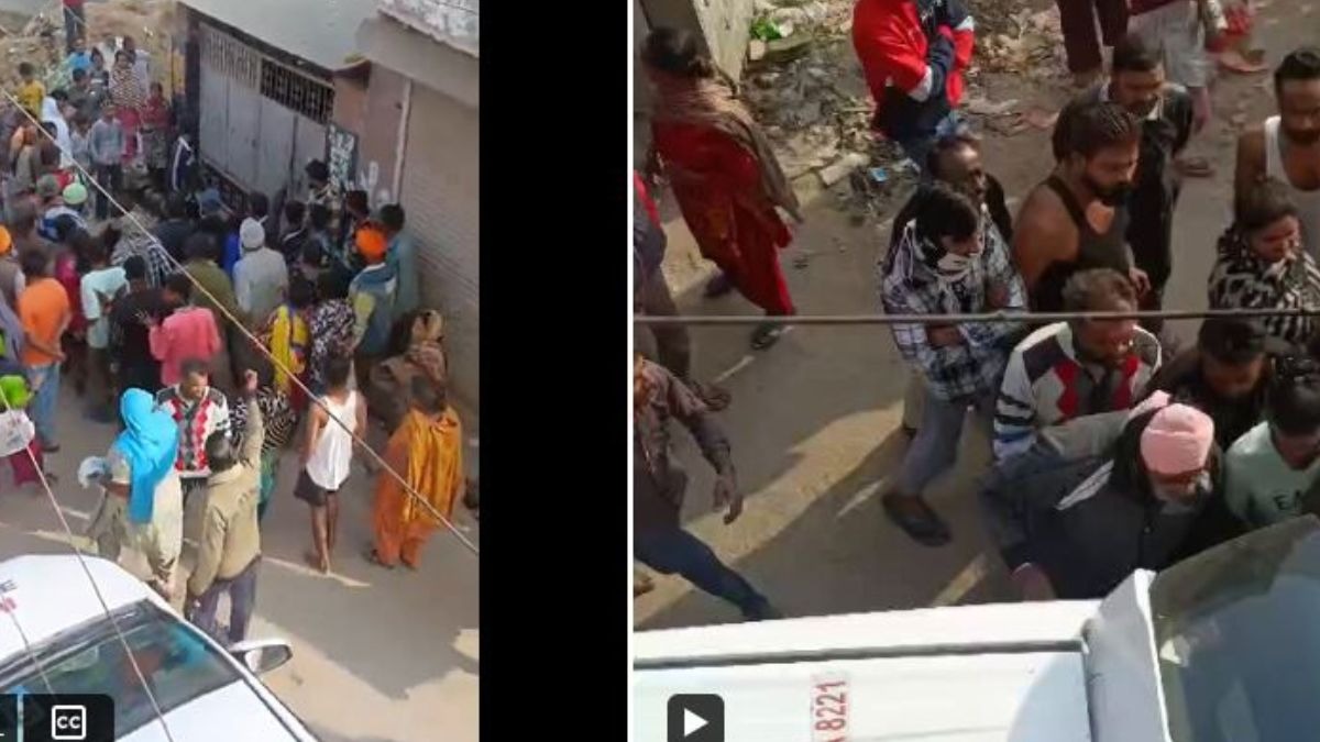 Enraged by the man's behavior, the crowd took the law into their own hands and thrashed the accused. The man was later handed over to the police, who arrested him on charges of domestic violence. Enraged by the man's behavior, the crowd took the law into their own hands and thrashed the accused. The man was later handed over to the police, who arrested him on charges of domestic violence.