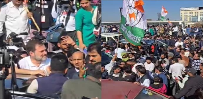 Rahul Gandhi stopped at Delhi-UP border Rahul Gandhi stopped at Delhi-UP border