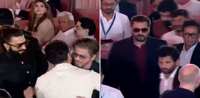 Shah Rukh Khan, Salman Khan, Ranbir Kapoor, Ranveer Singh at Devendra Fadnavis's swearing in ceremony. Shah Rukh Khan, Salman Khan, Ranbir Kapoor, Ranveer Singh at Devendra Fadnavis's swearing in ceremony.