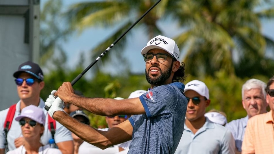 Debutant Akshay Bhatia in action on day one of the Hero World Challenge in the Bahamas on Thursday. Image courtesy HWC. Debutant Akshay Bhatia in action on day one of the Hero World Challenge in the Bahamas on Thursday. Image courtesy HWC.