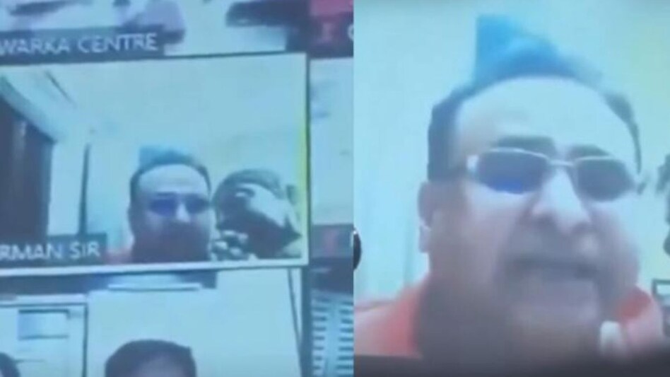 In the video, which has gone viral on Instagram, DK Goel is seen participating in a virtual meeting with heads of various centers. In the video, which has gone viral on Instagram, DK Goel is seen participating in a virtual meeting with heads of various centers.