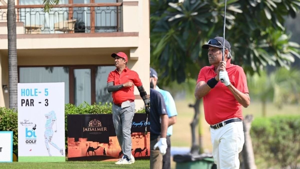Former India cricket captain and 1983 World Cup winner Kapil Dev tees off in the opening leg of Royal Ranthambore BT Golf’s Silver Anniversary edition at Jaypee Greens. Image BT Golf. Former India cricket captain and 1983 World Cup winner Kapil Dev tees off in the opening leg of Royal Ranthambore BT Golf’s Silver Anniversary edition at Jaypee Greens. Image BT Golf.
