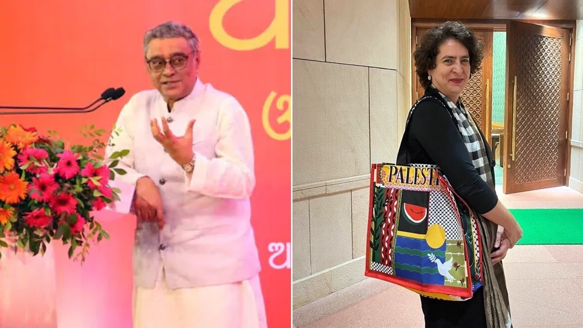BJP's Swapan Dasgupta reacts to Priyanka Gandhi 'Palestine' bag BJP's Swapan Dasgupta reacts to Priyanka Gandhi 'Palestine' bag