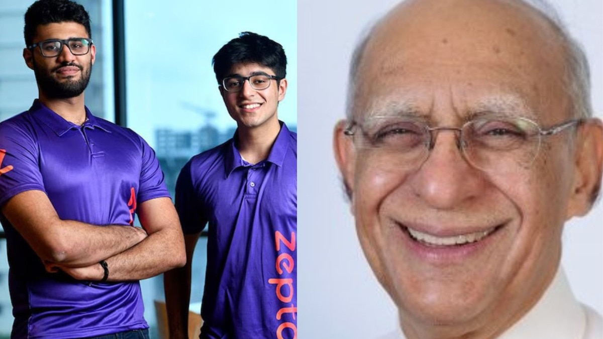 Zepto co-founders Kaivalya Vohra and Aadit Palicha and Happiest Minds founder Ashok Soota Zepto co-founders Kaivalya Vohra and Aadit Palicha and Happiest Minds founder Ashok Soota