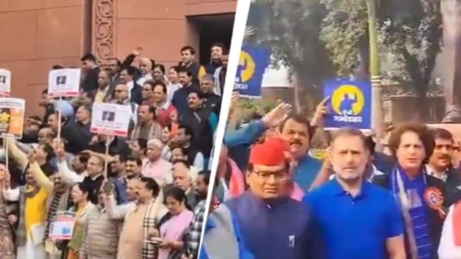 Parliament premises witnessed firess BJP-Congress showdown on Thursday. Parliament premises witnessed firess BJP-Congress showdown on Thursday.