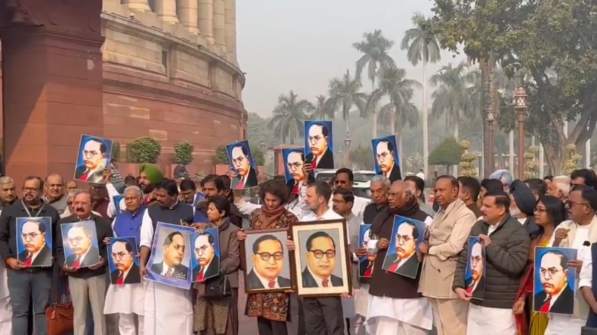 Opposition MPs have been demanding an apology from Amit Shah for his remarks on Ambedkar. (Photo: Screengrab) Opposition MPs have been demanding an apology from Amit Shah for his remarks on Ambedkar. (Photo: Screengrab)