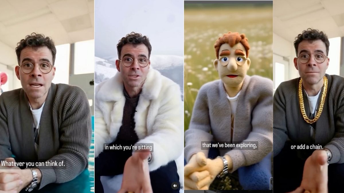 Instagram CEO Andy Jassy showing off a new feature Instagram CEO Andy Jassy showing off a new feature