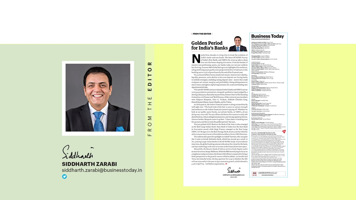 Discover the complete rankings of India’s Best Banks and a closer look at the sector's evolving landscape in the latest issue of Business Today. Discover the complete rankings of India’s Best Banks and a closer look at the sector's evolving landscape in the latest issue of Business Today.