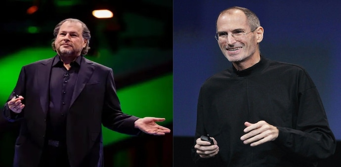 Salesforce CEO Marc Benioff and Steve Jobs Salesforce CEO Marc Benioff and Steve Jobs