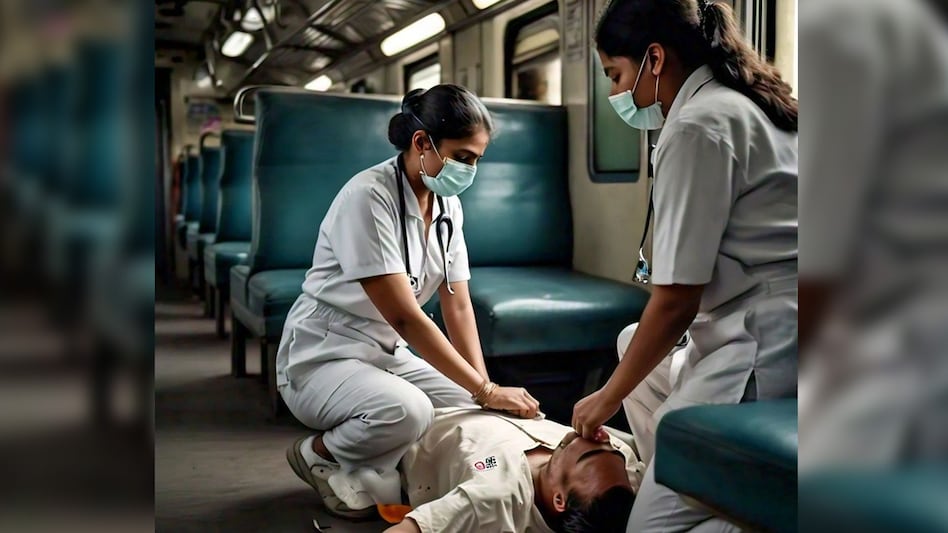 Nurse CPR on train Nurse CPR on train