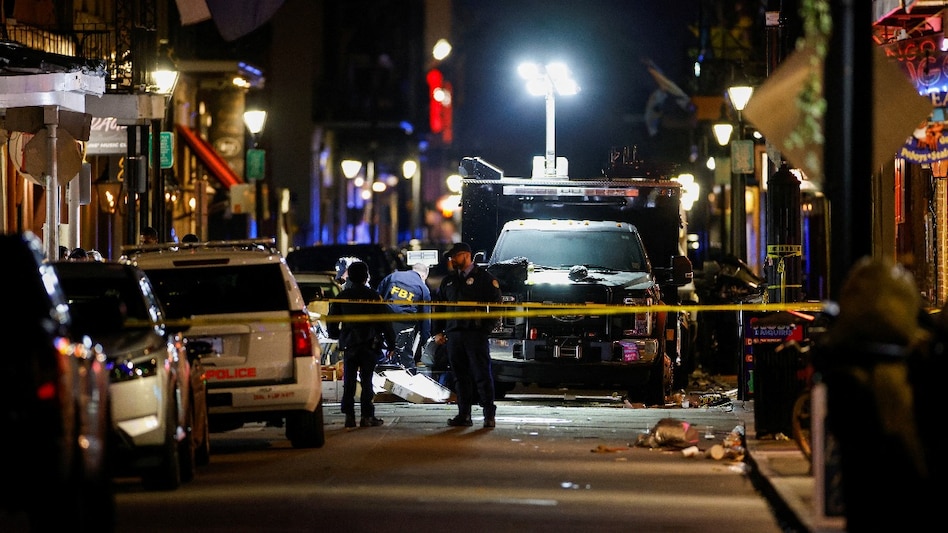 FBI agents look at the site where people were killed by a man driving a truck in an attack during New Year's celebrations, in New Orleans, Louisiana, U.S., January 1, 2025. REUTERS FBI agents look at the site where people were killed by a man driving a truck in an attack during New Year's celebrations, in New Orleans, Louisiana, U.S., January 1, 2025. REUTERS