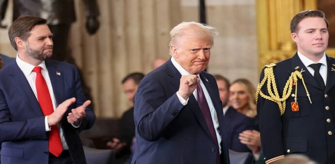 Donald Trump after taking oath Donald Trump after taking oath