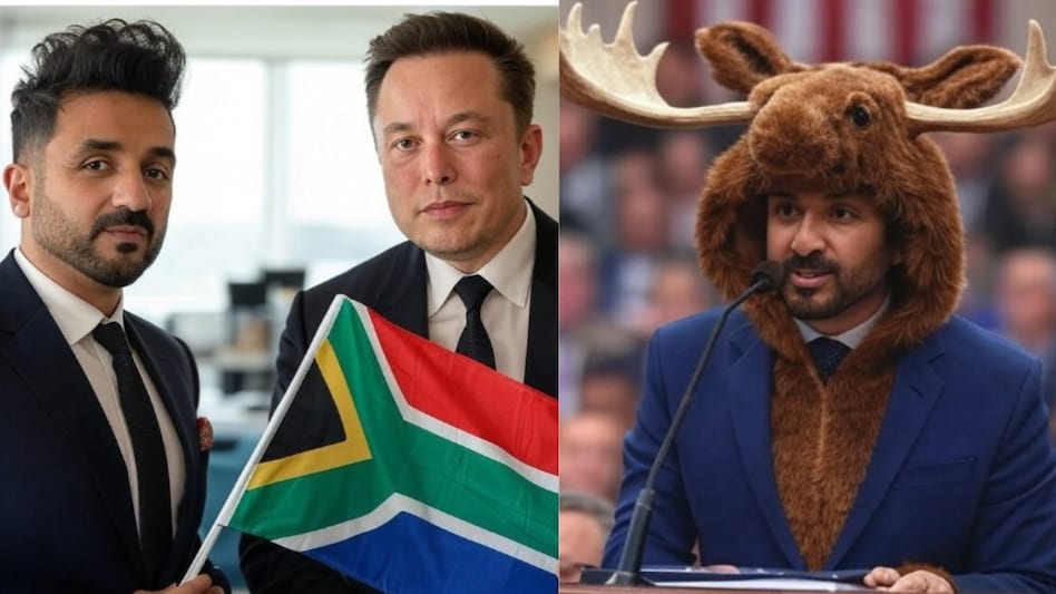 Das was seen wearing a reindeer hoodie underneath a pantsuit in one of these pictures. Das was seen wearing a reindeer hoodie underneath a pantsuit in one of these pictures.