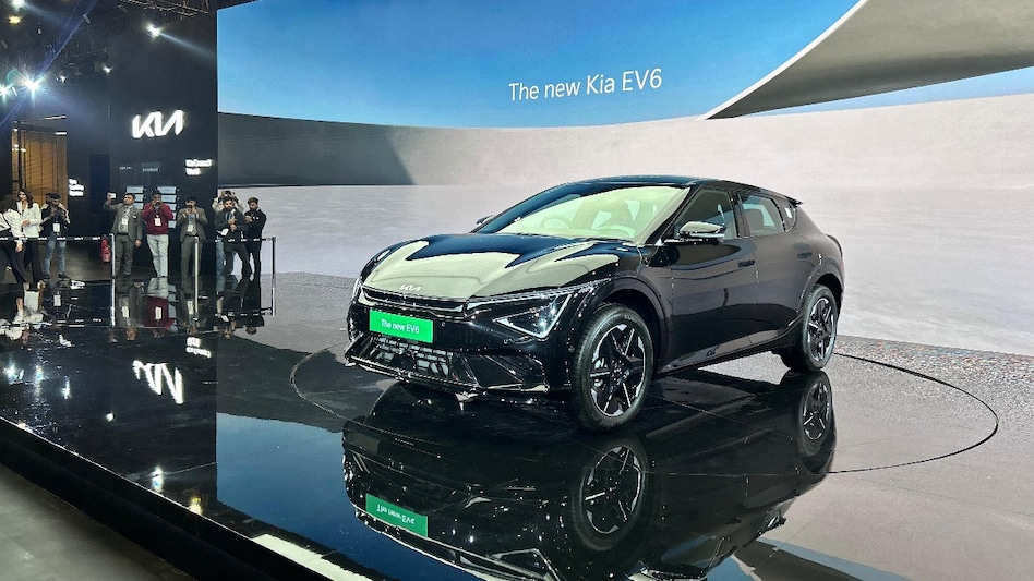The new Kia EV6 at Bharat Mobility Global Expo 2025. The new Kia EV6 at Bharat Mobility Global Expo 2025.