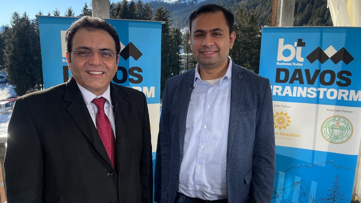 Razorpay CEO Harshil Mathur at WEF, Davos. Razorpay CEO Harshil Mathur at WEF, Davos.