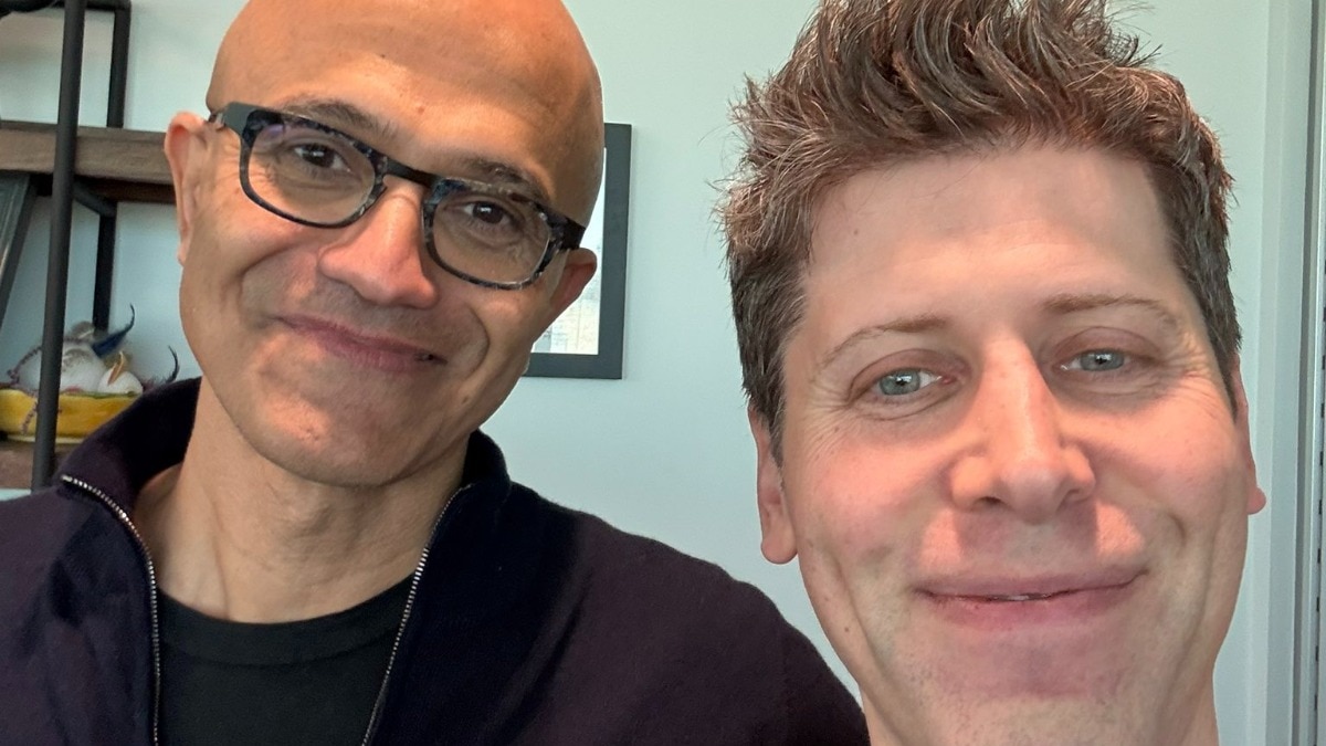 Microsoft CEO Satya Nadella and OpenAI CEO Sam Altman Microsoft CEO Satya Nadella and OpenAI CEO Sam Altman
