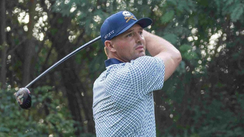 LIV Golf star and US Open champion Bryson DeChambeau in action on the incomplete first day of the $2 million International Series India presented by DLF in Gurgaon on January 30. (Image courtesy Asian Tour) LIV Golf star and US Open champion Bryson DeChambeau in action on the incomplete first day of the $2 million International Series India presented by DLF in Gurgaon on January 30. (Image courtesy Asian Tour)