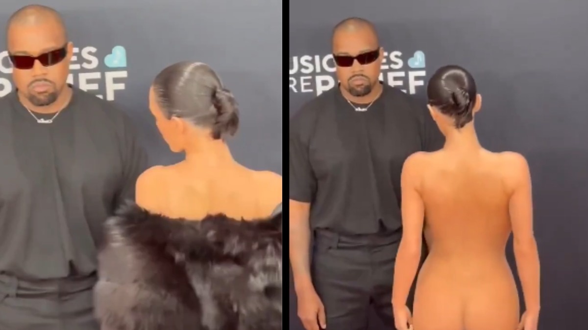 The 30-year-old model donned a completely sheer dress for the event, which was being broadcast live on television. The 30-year-old model donned a completely sheer dress for the event, which was being broadcast live on television.