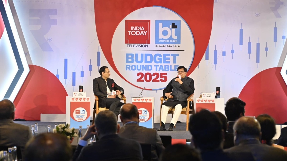 Commerce minister Piysuh Goyal at the India Today-Business Today Budget Round Table 2025. Commerce minister Piysuh Goyal at the India Today-Business Today Budget Round Table 2025.