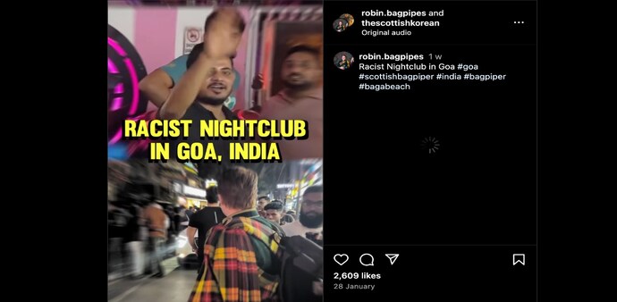 Scottish men accuse Goa nightclub of racism after getting free entry over Indian locals (@robin.bagpipes/Instagram) Scottish men accuse Goa nightclub of racism after getting free entry over Indian locals (@robin.bagpipes/Instagram)