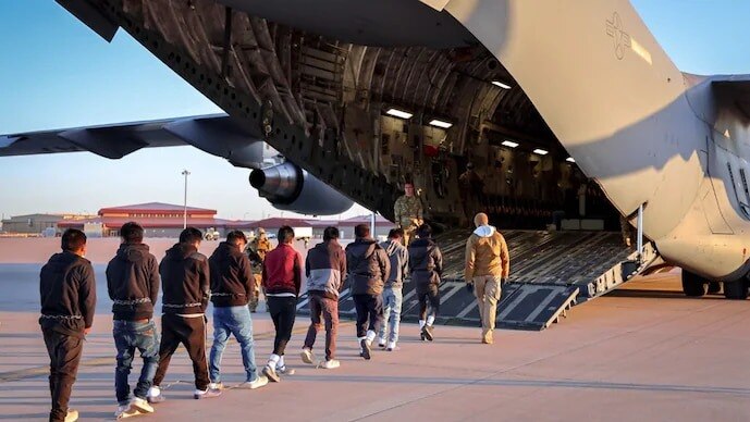 Inaugural batch of illegal migrants from the US landed in Amritsar on Wednesday Inaugural batch of illegal migrants from the US landed in Amritsar on Wednesday