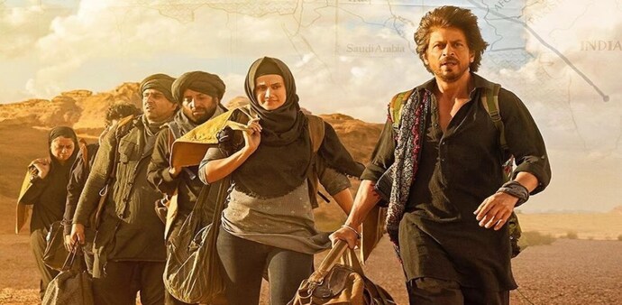 Dunki, released on December 21, 2023, boasts an ensemble cast led by Shah Rukh Khan, with Boman Irani, Taapsee Pannu, Vicky Kaushal, Vikram Kochhar, and Anil Grover. (A poster of Dunki) Dunki, released on December 21, 2023, boasts an ensemble cast led by Shah Rukh Khan, with Boman Irani, Taapsee Pannu, Vicky Kaushal, Vikram Kochhar, and Anil Grover. (A poster of Dunki)