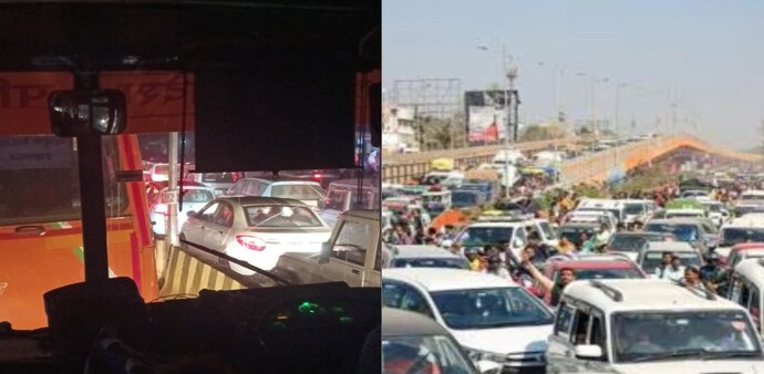Prayagraj gridlocked! Devotees share their woes on social media Prayagraj gridlocked! Devotees share their woes on social media