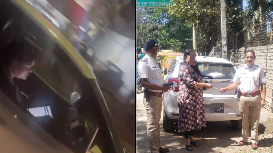 The video of the incident was shared by DCP Traffic North, Bengaluru, on his social media handle. The video of the incident was shared by DCP Traffic North, Bengaluru, on his social media handle.