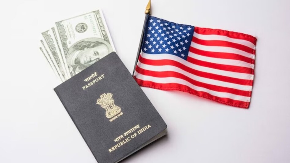 United states flag, Indian passport United states flag, Indian passport