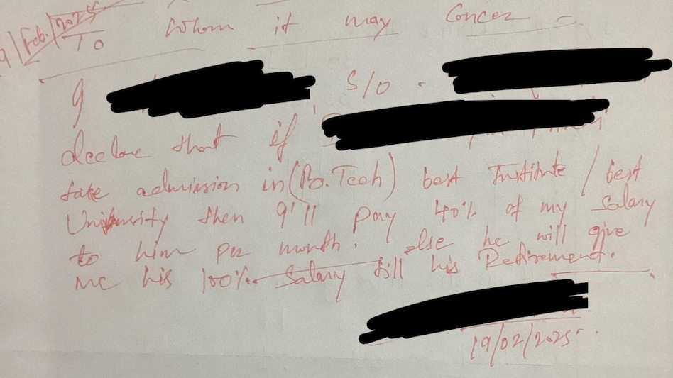 User Upset_Design_8656 posted on r/JEENEETards, revealing a written note from his dad User Upset_Design_8656 posted on r/JEENEETards, revealing a written note from his dad