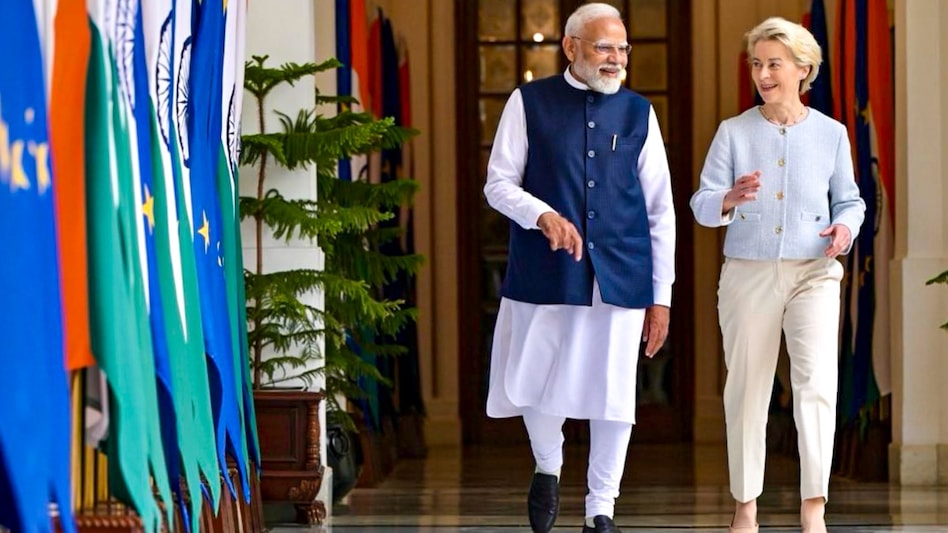 On February 28, Prime Minister Narendra Modi met von der Leyen at Hyderabad House, where they discussed key areas of collaboration. On February 28, Prime Minister Narendra Modi met von der Leyen at Hyderabad House, where they discussed key areas of collaboration.