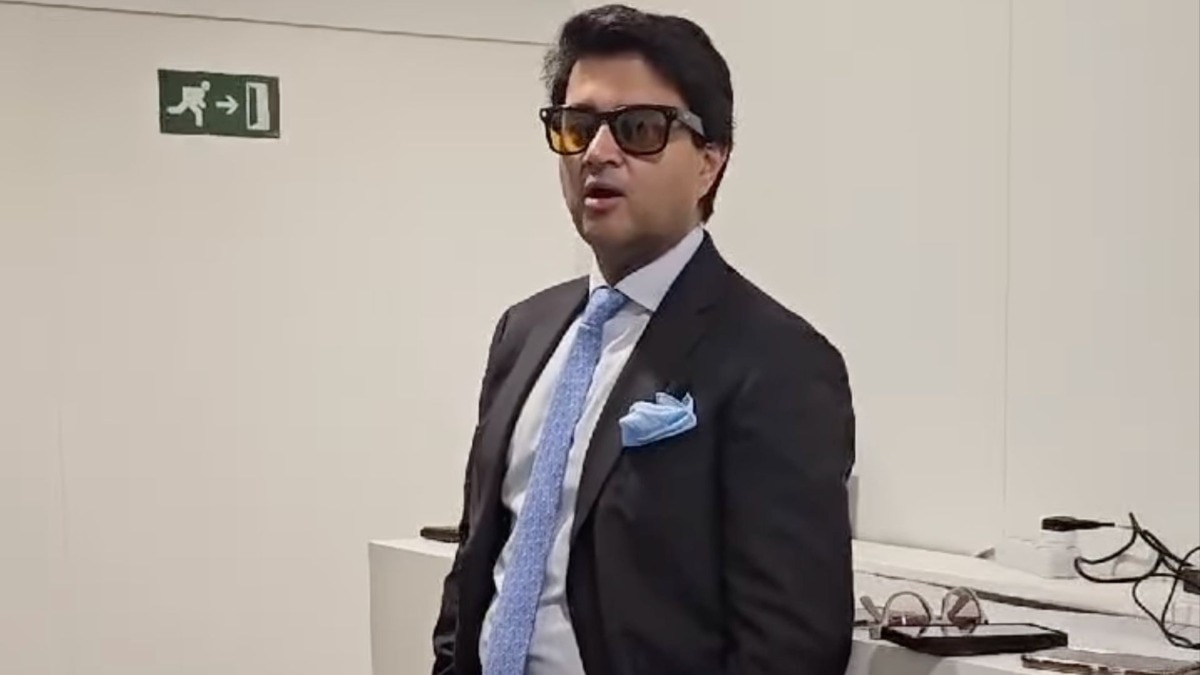 Jyotiraditya Scindia wearing Ray-Ban Meta AI glasses Jyotiraditya Scindia wearing Ray-Ban Meta AI glasses