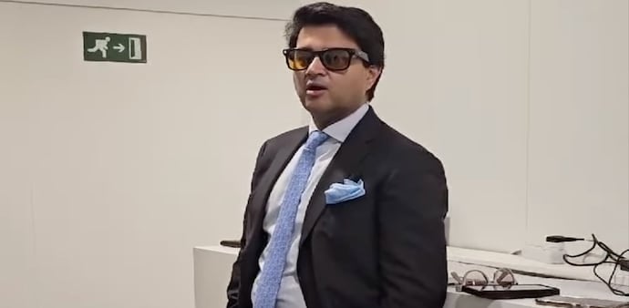 Jyotiraditya Scindia wearing Ray-Ban Meta AI glasses Jyotiraditya Scindia wearing Ray-Ban Meta AI glasses