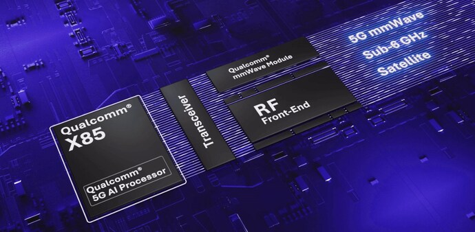 Qualcomm launches X85 modem at MWC 2025 (source: Qualcomm) Qualcomm launches X85 modem at MWC 2025 (source: Qualcomm)
