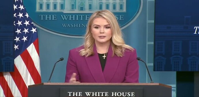 Leavitt pointed out that American cheese and butter face nearly a 300% tariff in Canada. Leavitt pointed out that American cheese and butter face nearly a 300% tariff in Canada.