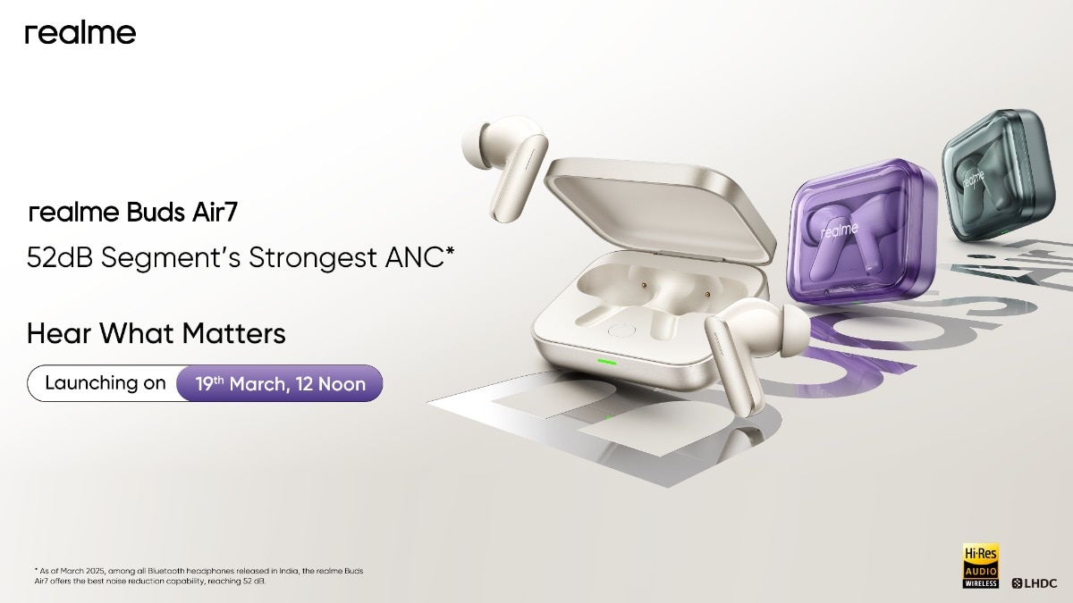 Realme Buds Air 7 launching on 19th March Realme Buds Air 7 launching on 19th March