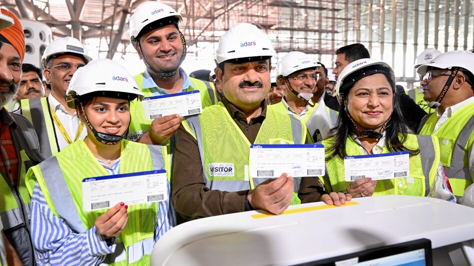 Gautam Adani during his visit to the Navi Mumbai International Airport site ahead of its inauguration. (@gautam_adani) Gautam Adani during his visit to the Navi Mumbai International Airport site ahead of its inauguration. (@gautam_adani)