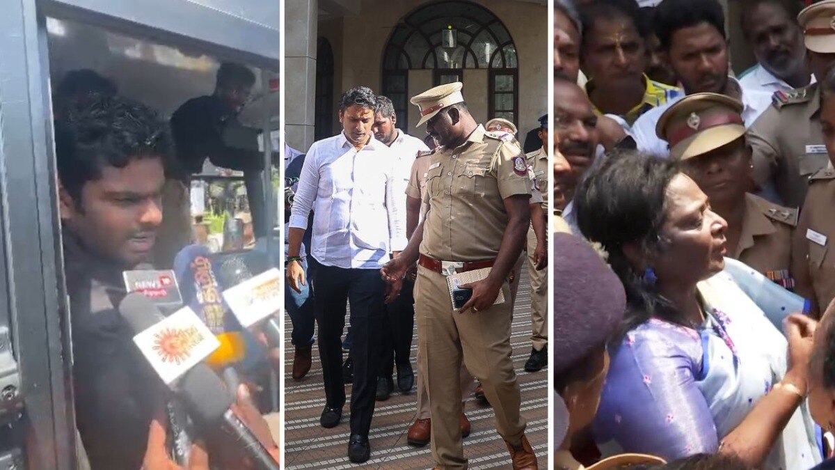 Tamil Nadu BJP President K Annamalai detained Tamil Nadu BJP President K Annamalai detained