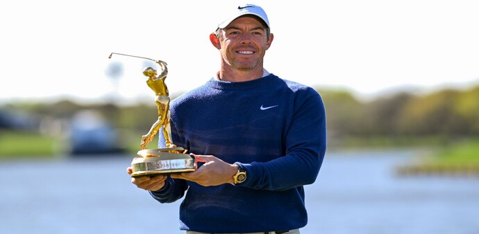 Northern Ireland’s Rory McIlroy with his Players Championship trophy at TPC Sawgrass on Sunday. Image courtesy PGA Tour/Getty Images. Northern Ireland’s Rory McIlroy with his Players Championship trophy at TPC Sawgrass on Sunday. Image courtesy PGA Tour/Getty Images.
