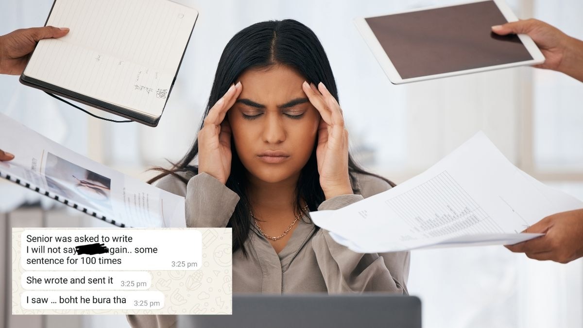 A CEO of a company hands out a school-style punishment to a senior employee. (Representational image from Pexels) A CEO of a company hands out a school-style punishment to a senior employee. (Representational image from Pexels)