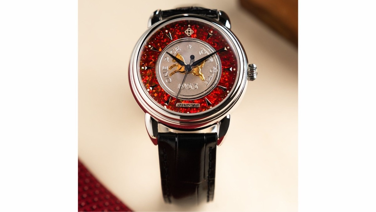 A Fiery Red Opal dial by Jaipur Watch Company A Fiery Red Opal dial by Jaipur Watch Company